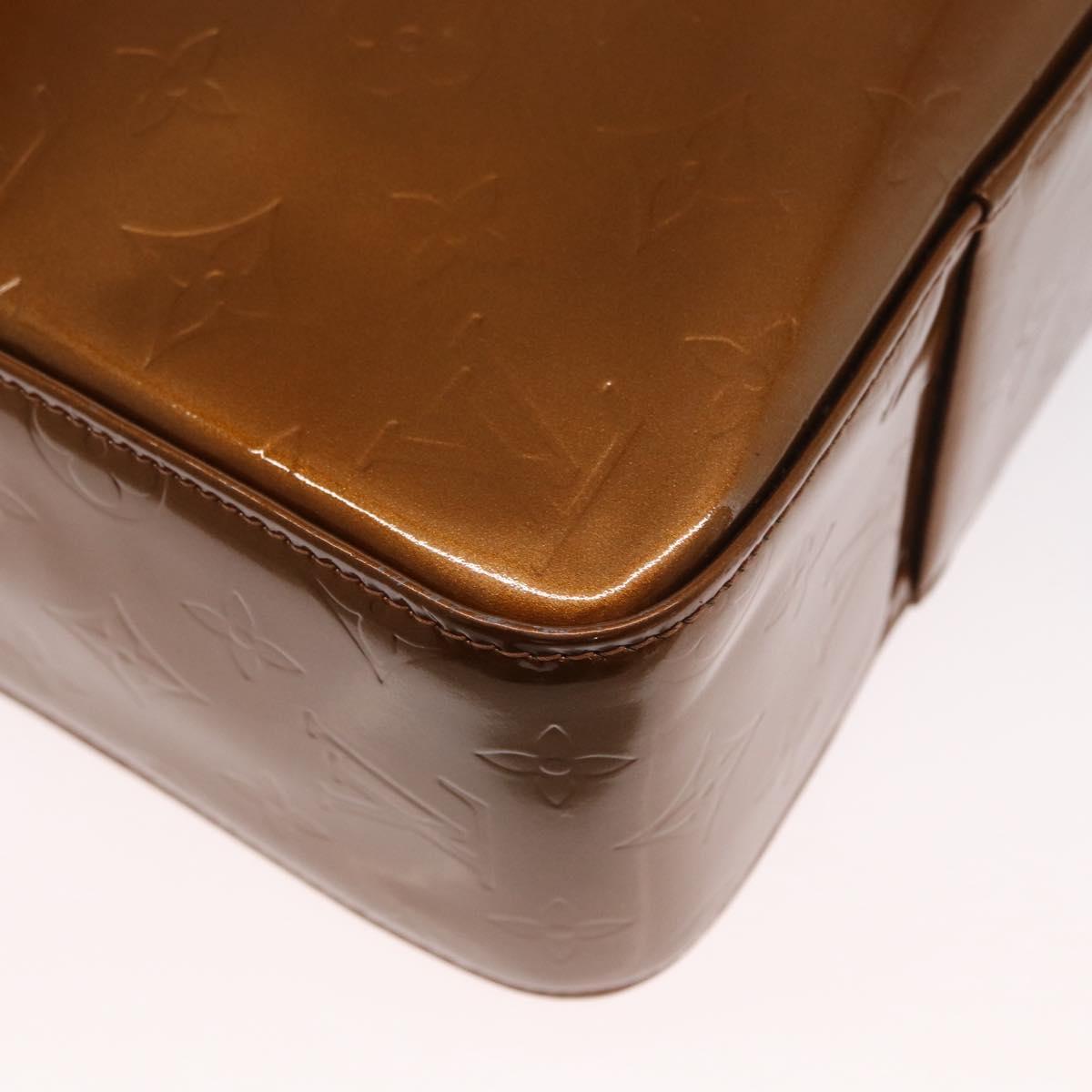 LOUIS VUITTON Monogram Vernis Columbus Tote Bag Bronze M91134 LV Auth 169337