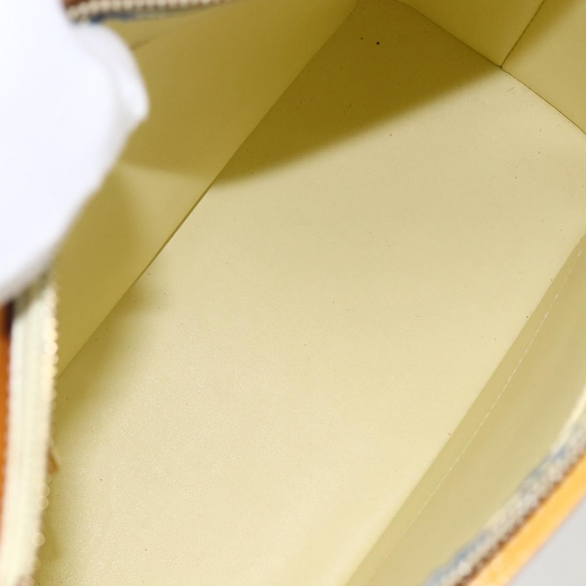 LOUIS VUITTON Monogram Vernis Houston Hand Bag Lime Yellow M91055 LV Auth 169338