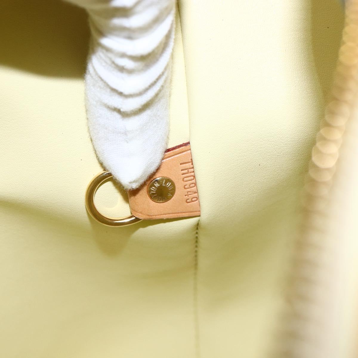 LOUIS VUITTON Monogram Vernis Houston Hand Bag Lime Yellow M91055 LV Auth 169338