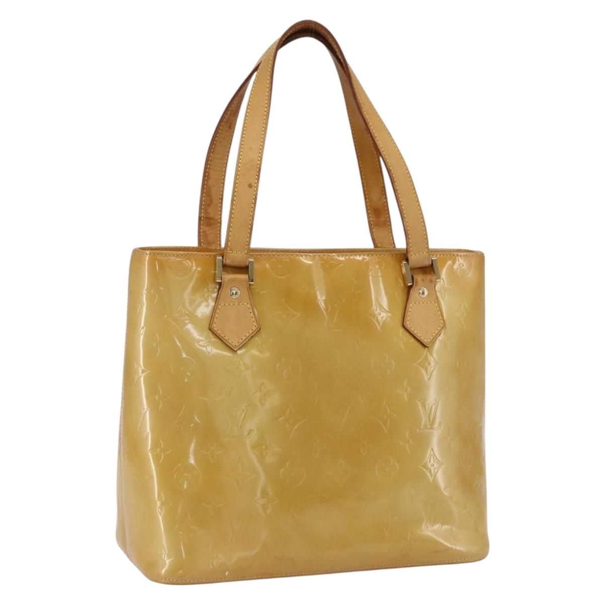 LOUIS VUITTON Monogram Vernis Houston Hand Bag Beige M91004 LV Auth 169339