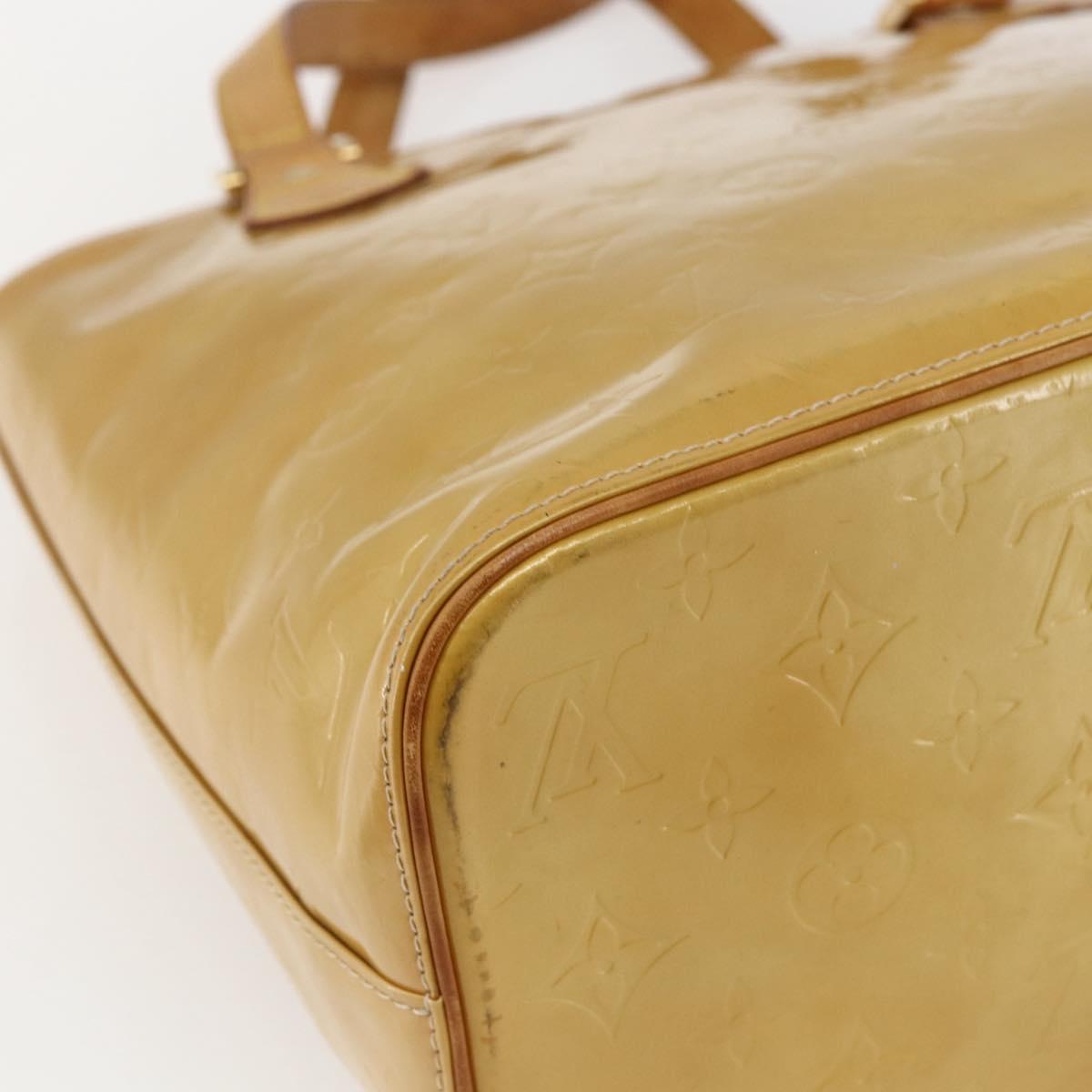 LOUIS VUITTON Monogram Vernis Houston Hand Bag Beige M91004 LV Auth 169339