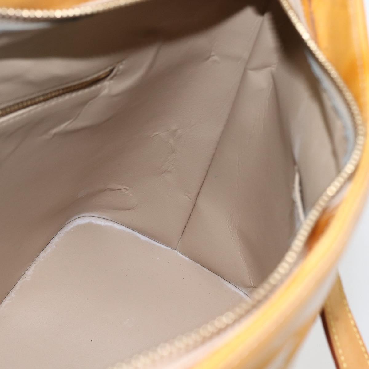 LOUIS VUITTON Monogram Vernis Houston Hand Bag Beige M91004 LV Auth 169339