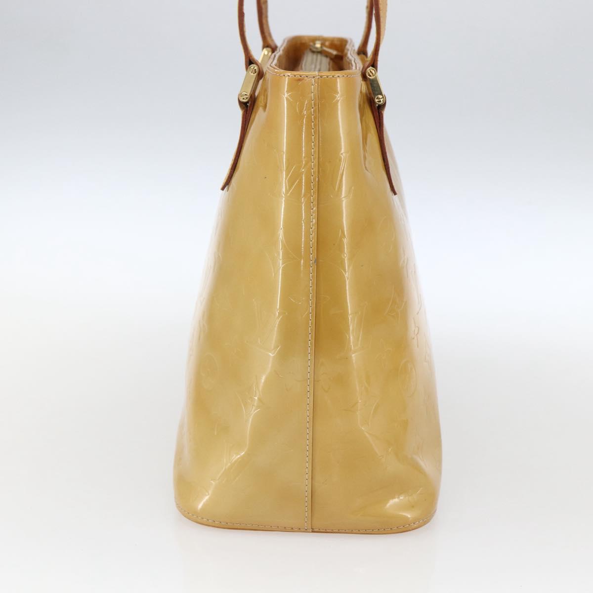 LOUIS VUITTON Monogram Vernis Houston Hand Bag Beige M91004 LV Auth 169339