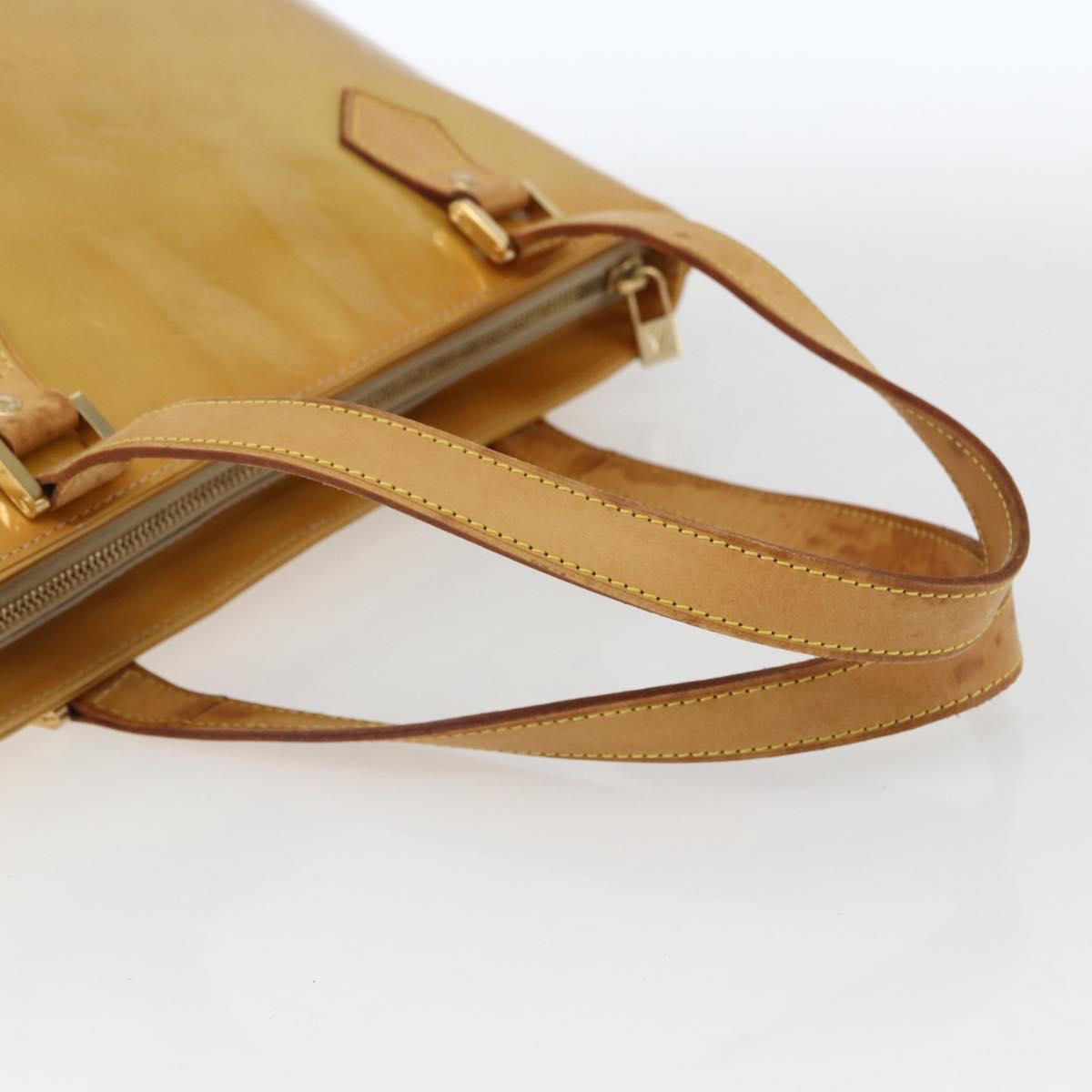 LOUIS VUITTON Monogram Vernis Houston Hand Bag Beige M91004 LV Auth 169339