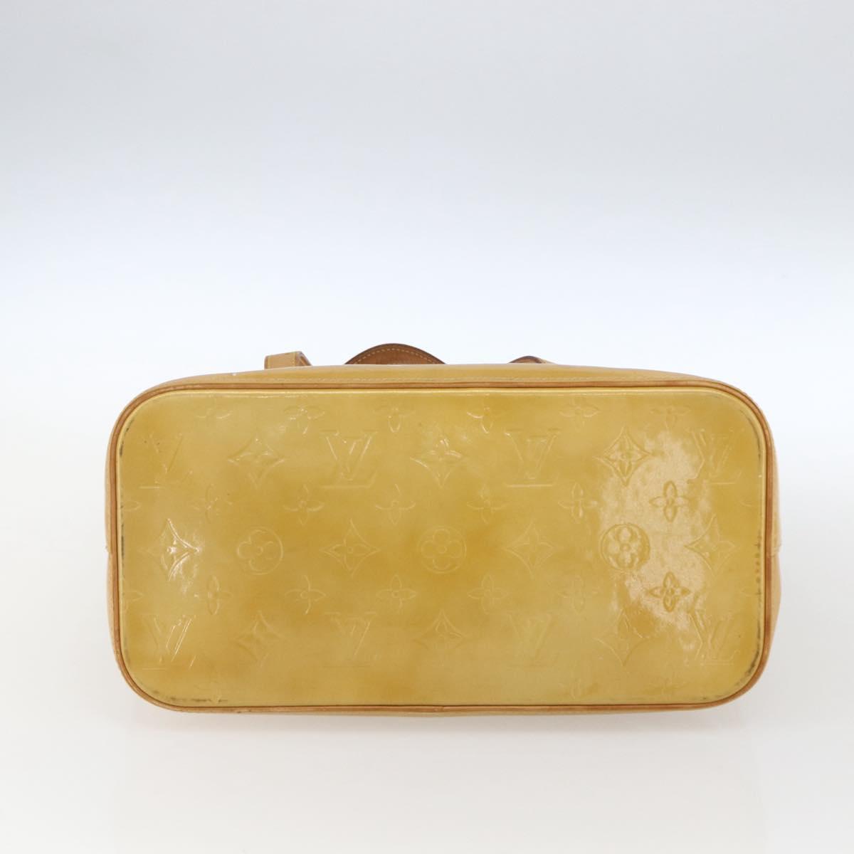 LOUIS VUITTON Monogram Vernis Houston Hand Bag Beige M91004 LV Auth 169339