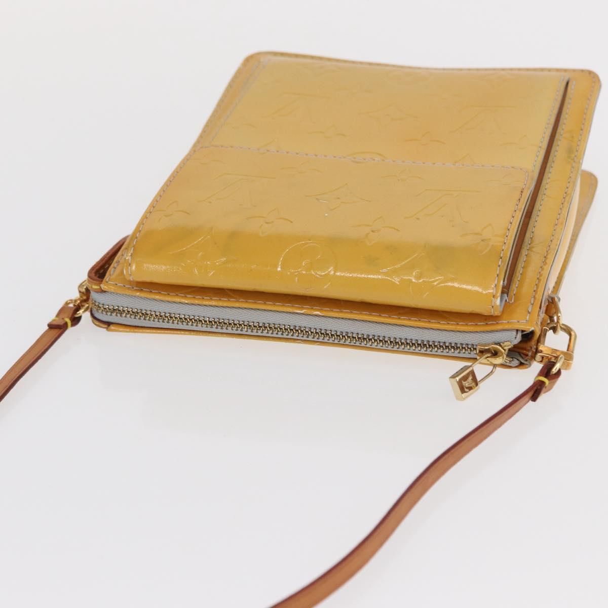LOUIS VUITTON Monogram Vernis Motto Accessory Pouch Gris M91030 LV Auth 169345