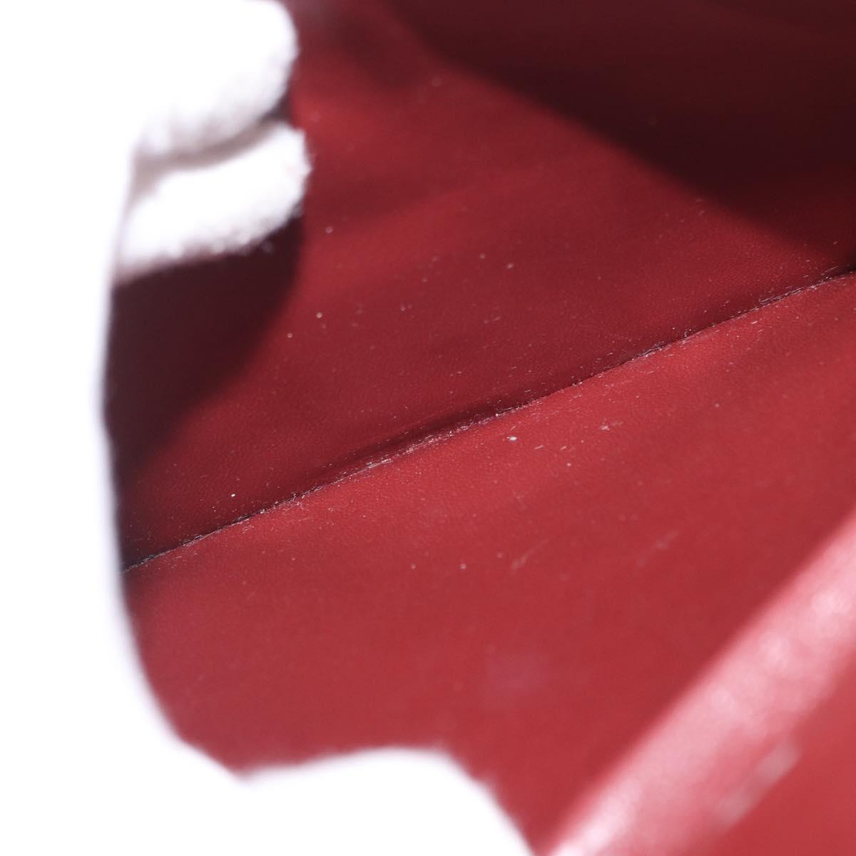 CARTIER Must Line Shoulder Bag Leather Bordeaux Gold Auth 169367