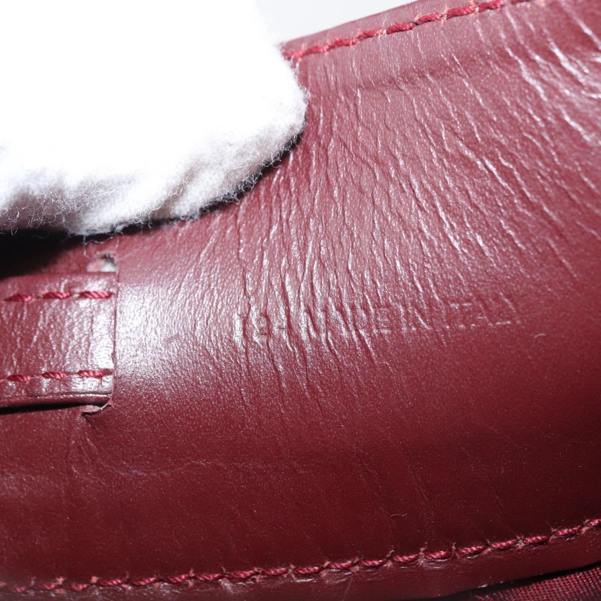 CARTIER Must Line Shoulder Bag Leather Bordeaux Gold Auth 169368