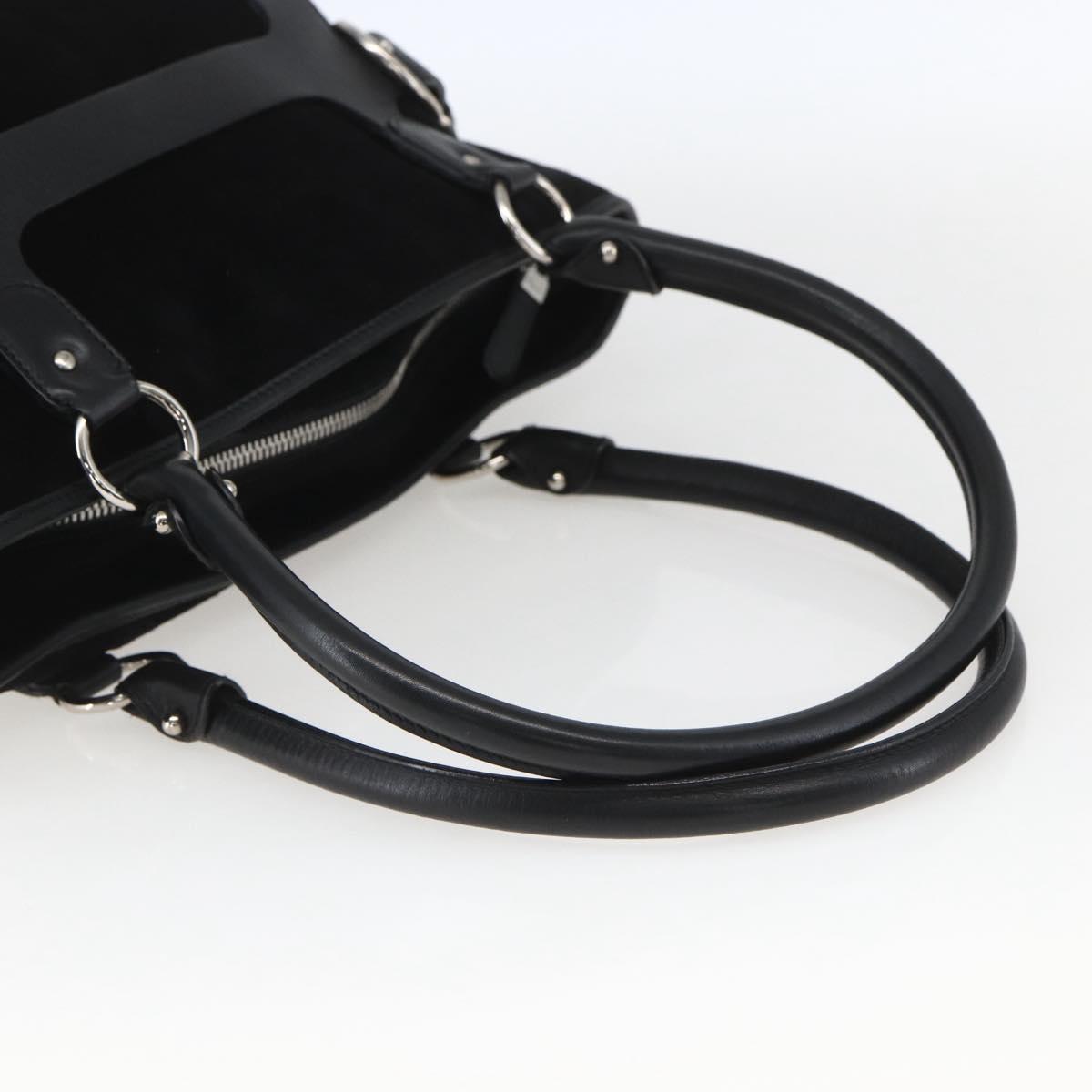 Salvatore Ferragamo Hand Bag Suede Black Silver Auth 169371