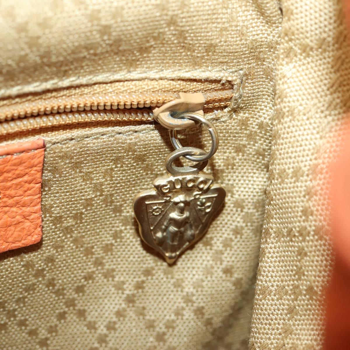GUCCI Bamboo Backpack Suede Orange Gold Auth 169373