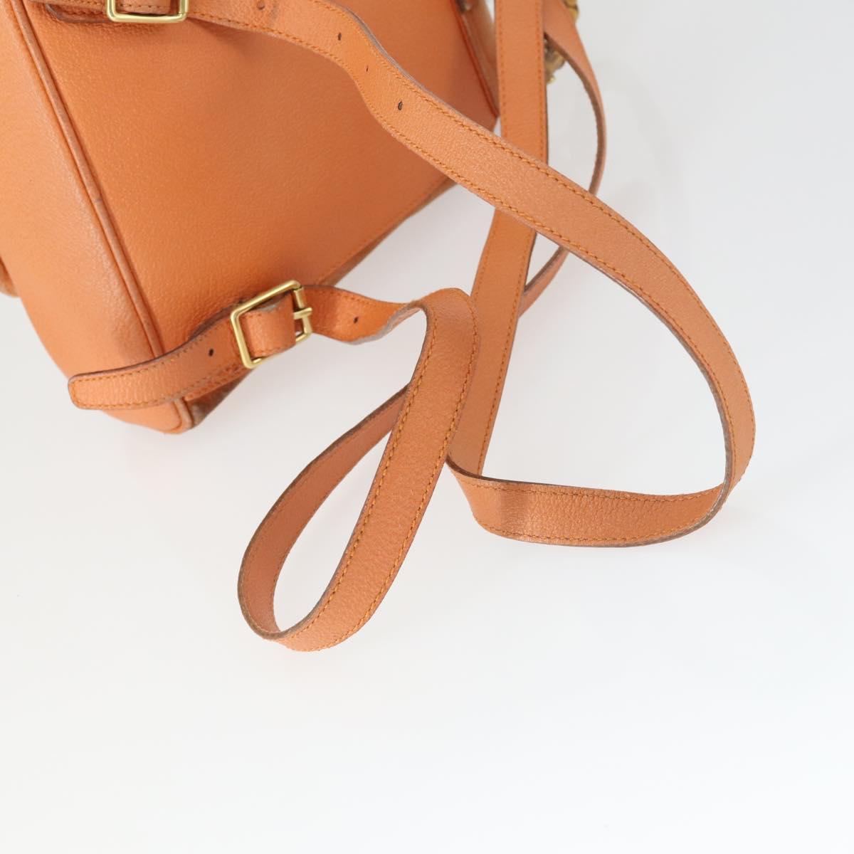 GUCCI Bamboo Backpack Suede Orange Gold Auth 169373
