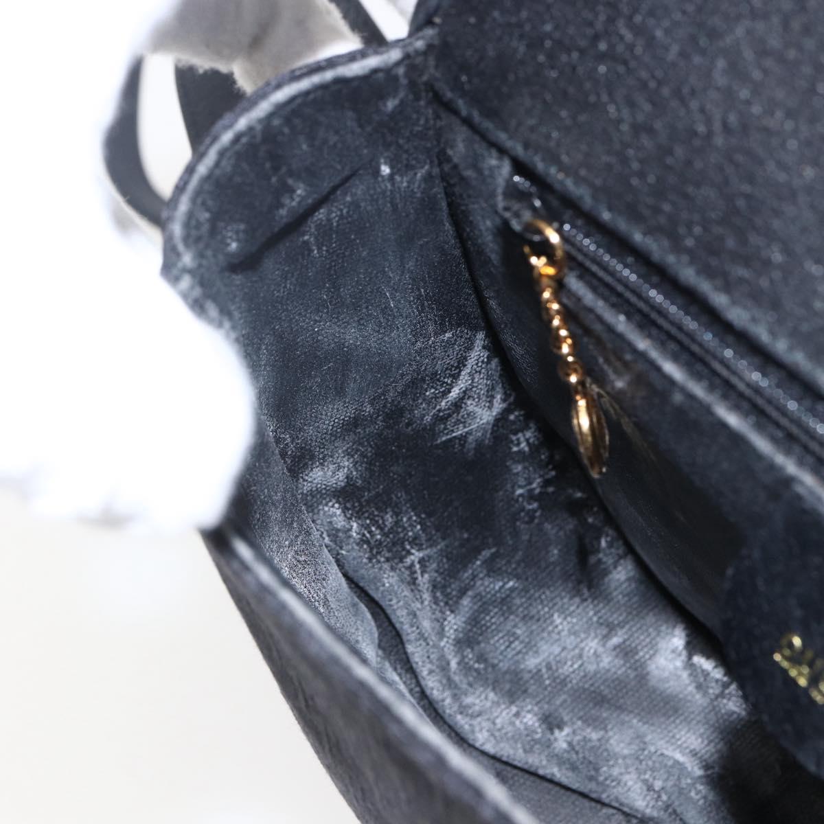 GUCCI Shoulder Bag Canvas Black Gold 007 115 0074 Auth 169374