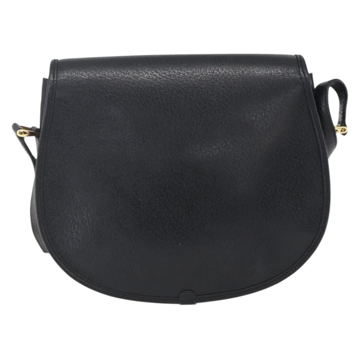 GUCCI Shoulder Bag Canvas Black Gold 007 115 0074 Auth 169374