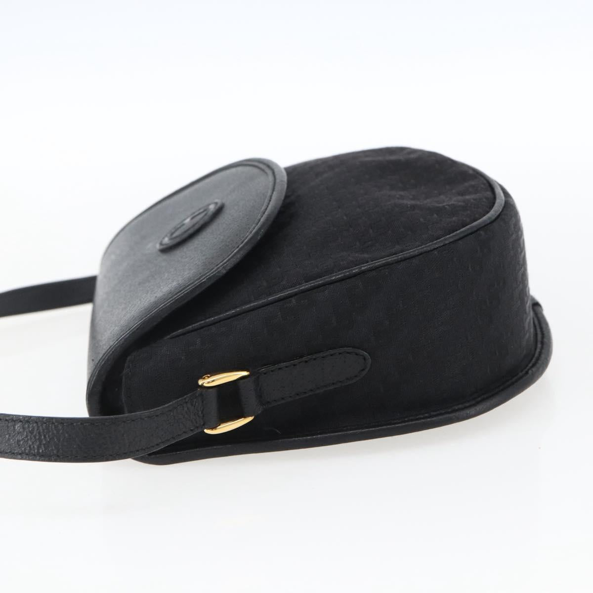 GUCCI Shoulder Bag Canvas Black Gold 007 115 0074 Auth 169374