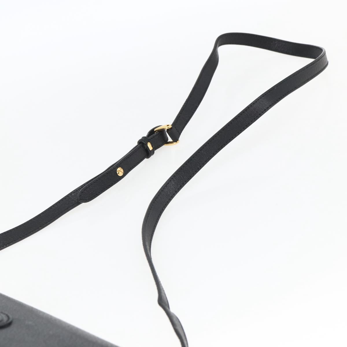 GUCCI Shoulder Bag Canvas Black Gold 007 115 0074 Auth 169374