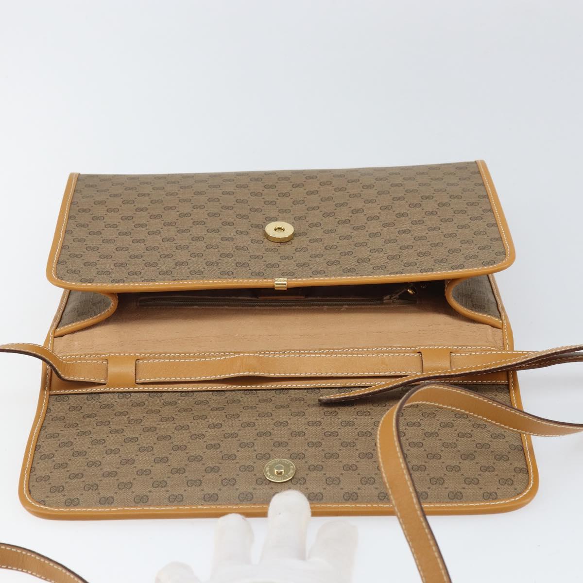 GUCCI Micro GG Supreme Shoulder Bag PVC Beige Gold 004 58 0264 Auth 169375