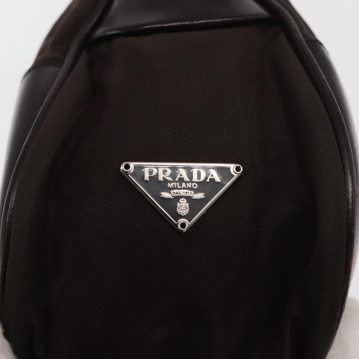 PRADA Shoulder Bag Nylon Khaki Silver Auth 169376