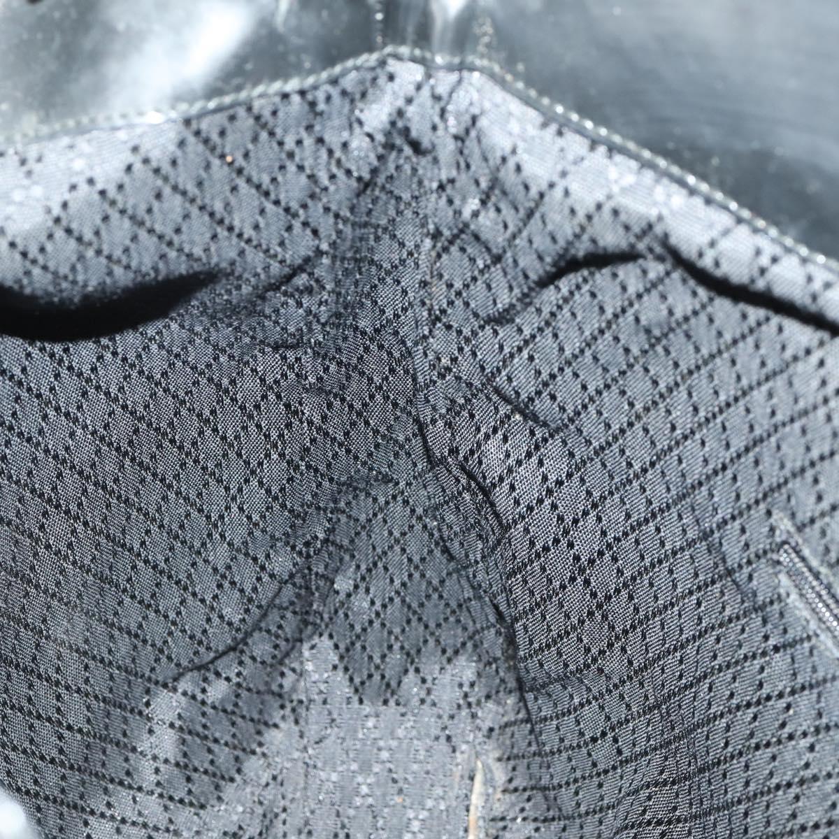 GUCCI Bamboo Hand Bag Nylon 2way Brown Silver 001 1781 1577 Auth 169380