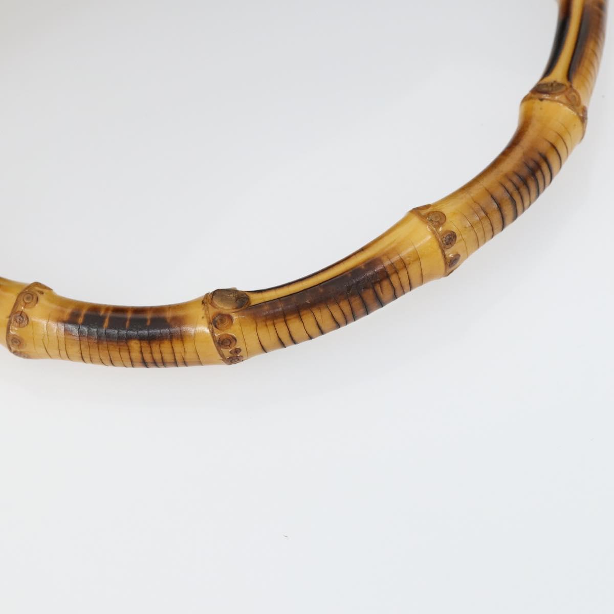 GUCCI Bamboo Hand Bag Nylon 2way Brown Silver 001 1781 1577 Auth 169380