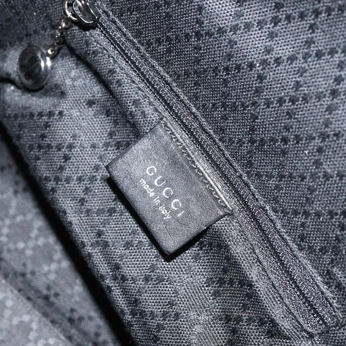 GUCCI Shoulder Bag Nylon Black Silver 001 1955 Auth 169381
