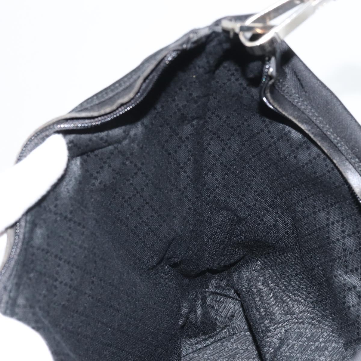 GUCCI Shoulder Bag Nylon Black Silver 001 1955 Auth 169381