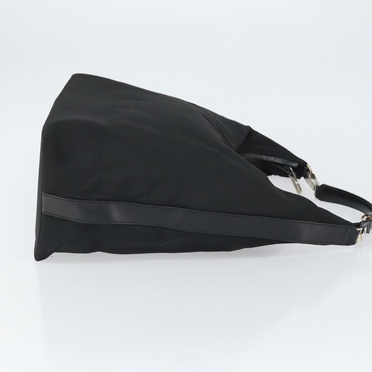 GUCCI Shoulder Bag Nylon Black Silver 001 1955 Auth 169381