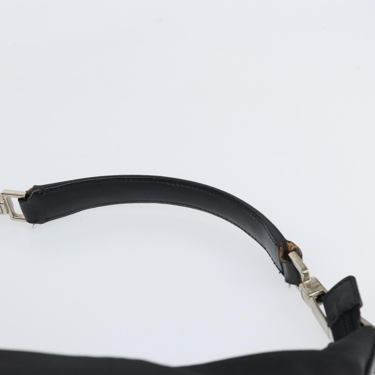 GUCCI Shoulder Bag Nylon Black Silver 001 1955 Auth 169381