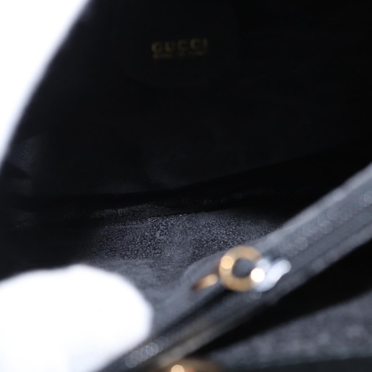 GUCCI Bamboo Hand Bag Suede Black Gold 002 1186 0260 Auth 169382