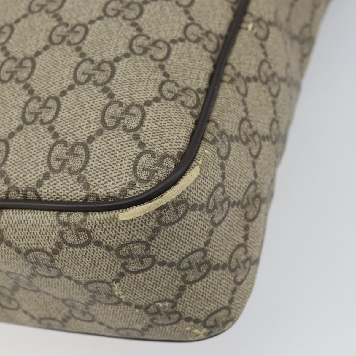 GUCCI GG Supreme Shoulder Bag PVC Beige Gold 201448 Auth 169391