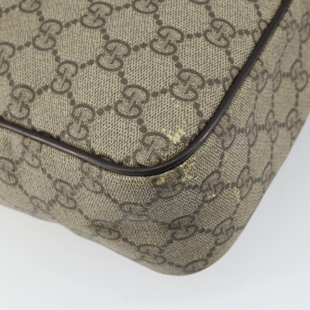 GUCCI GG Supreme Shoulder Bag PVC Beige Gold 201448 Auth 169391