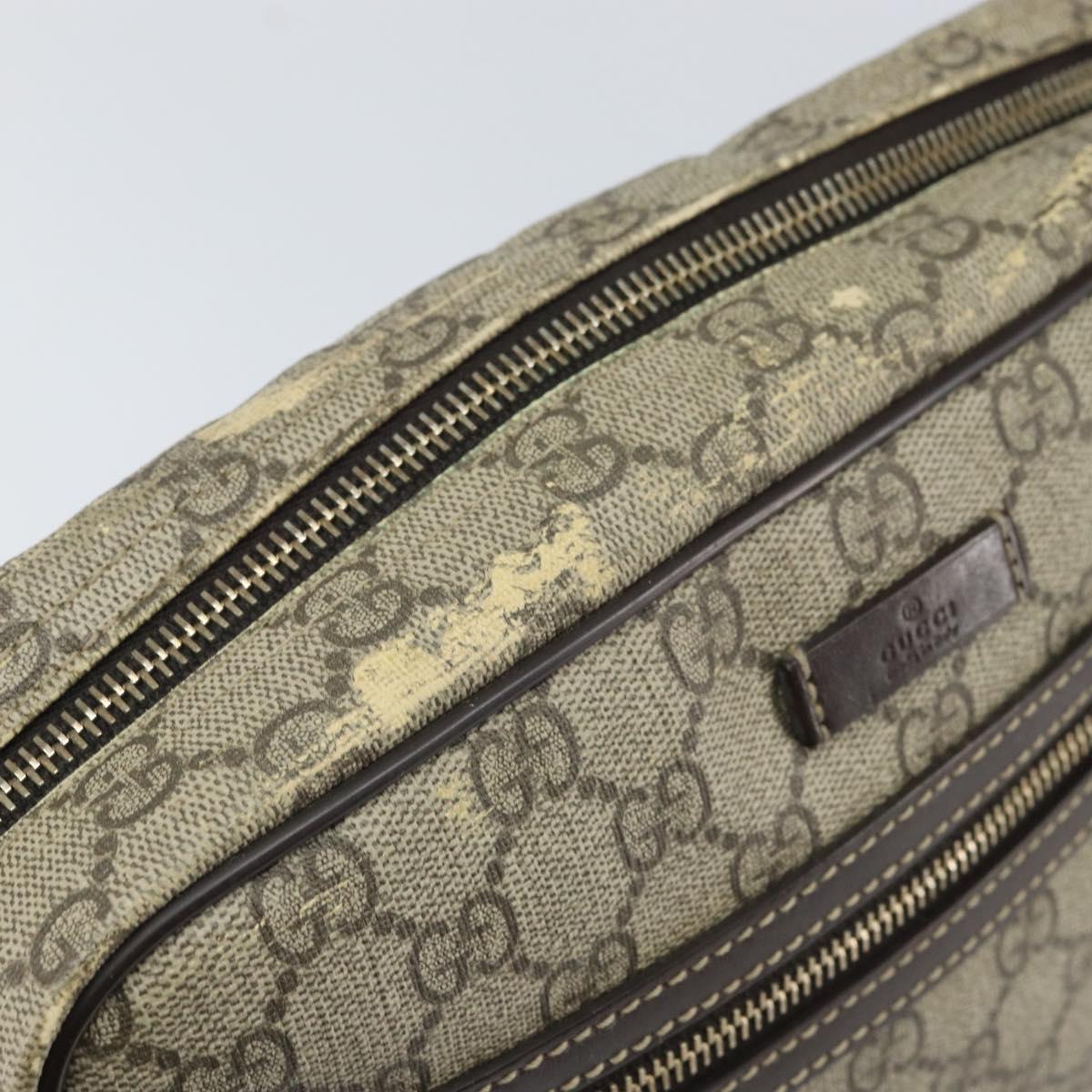 GUCCI GG Supreme Shoulder Bag PVC Beige Gold 201448 Auth 169391