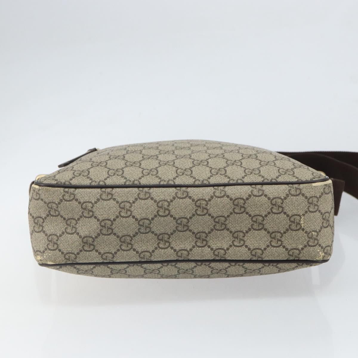 GUCCI GG Supreme Shoulder Bag PVC Beige Gold 201448 Auth 169391