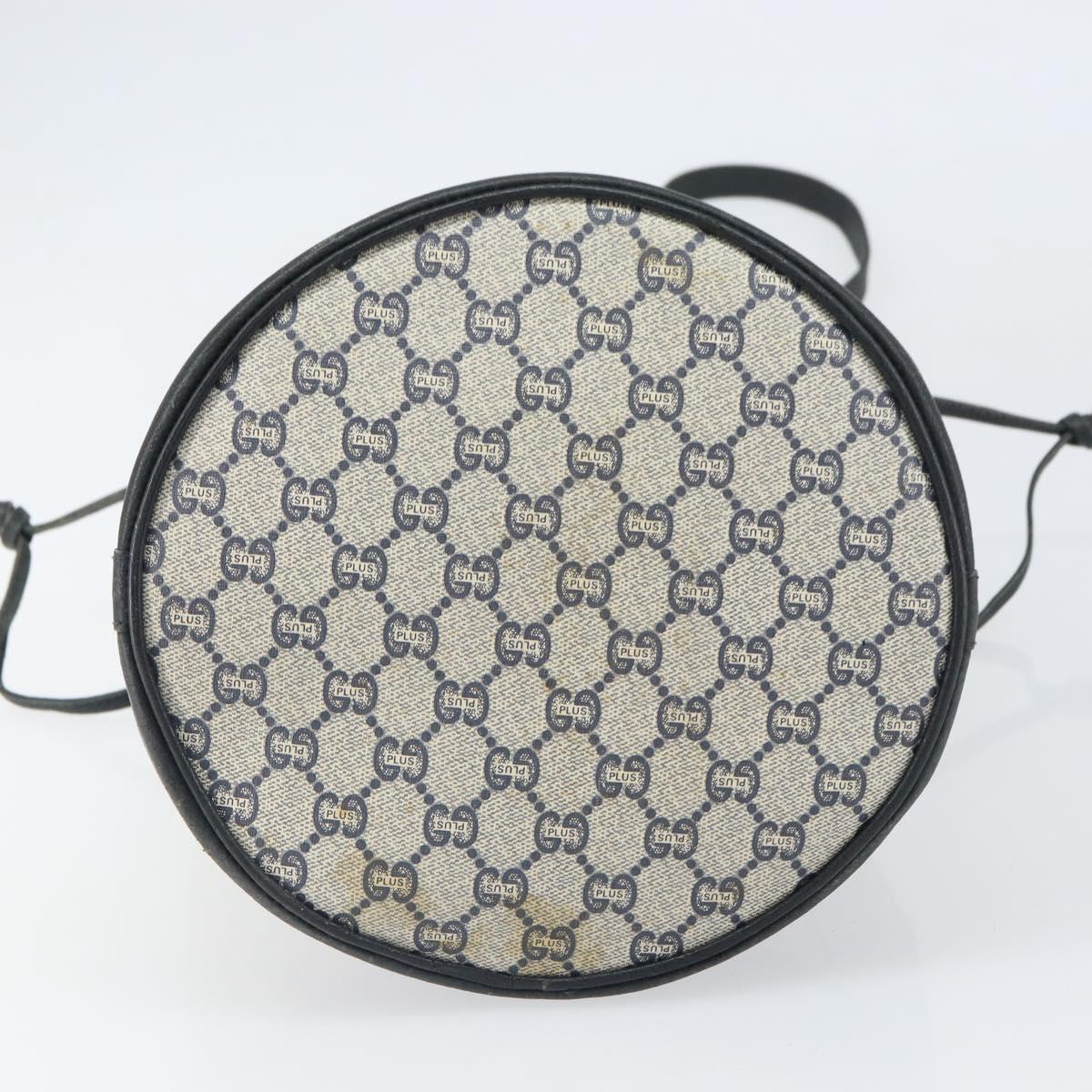 GUCCI GG Plus Supreme purse Shoulder Bag PVC Navy Gold Auth 169393