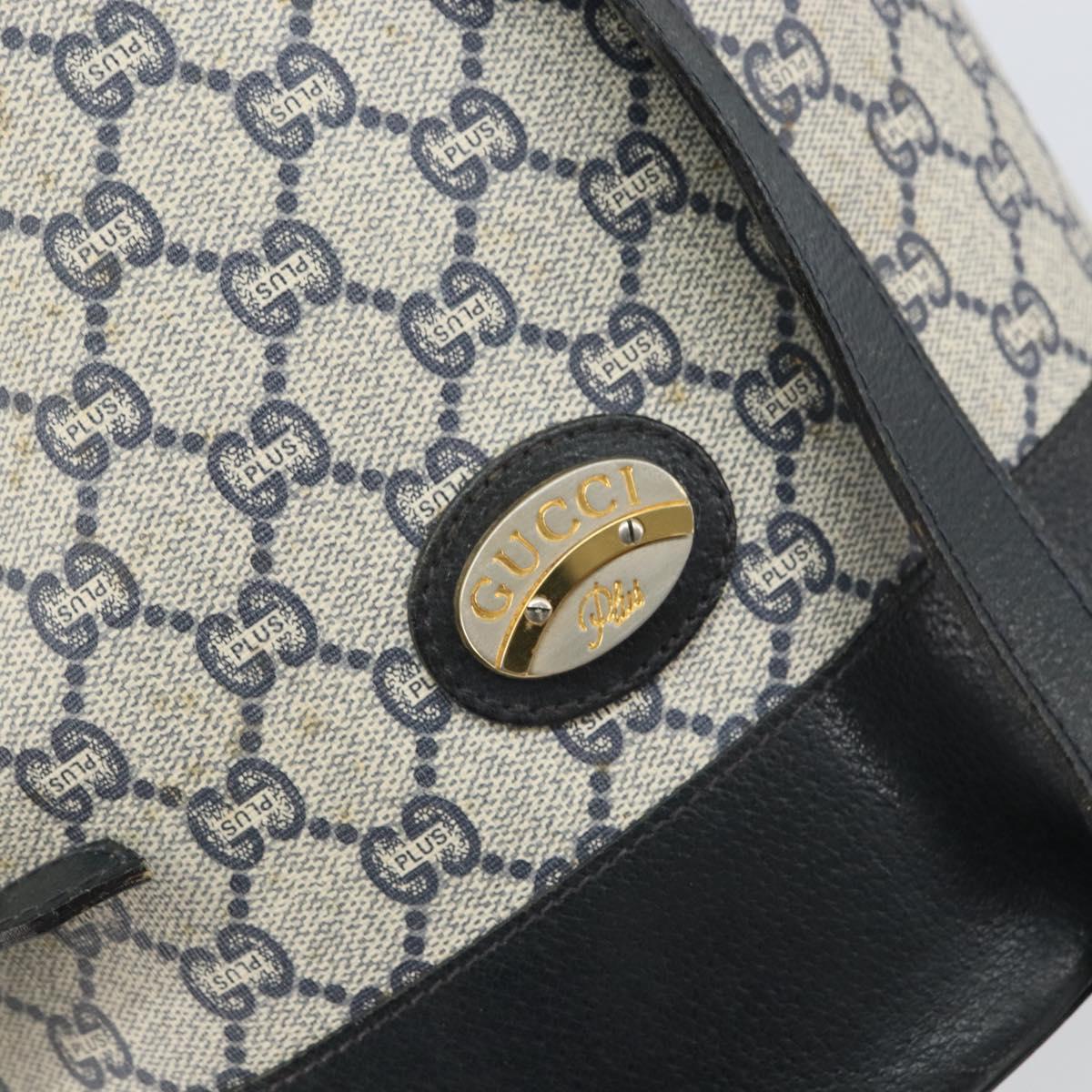 GUCCI GG Plus Supreme purse Shoulder Bag PVC Navy Gold Auth 169393