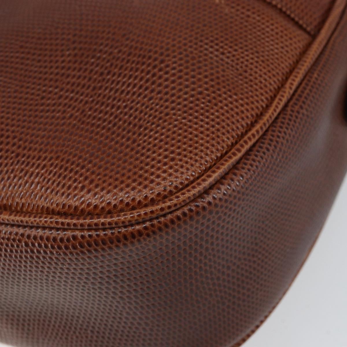 Salvatore Ferragamo Vala Shoulder Bag Leather Brown Gold Auth 169397