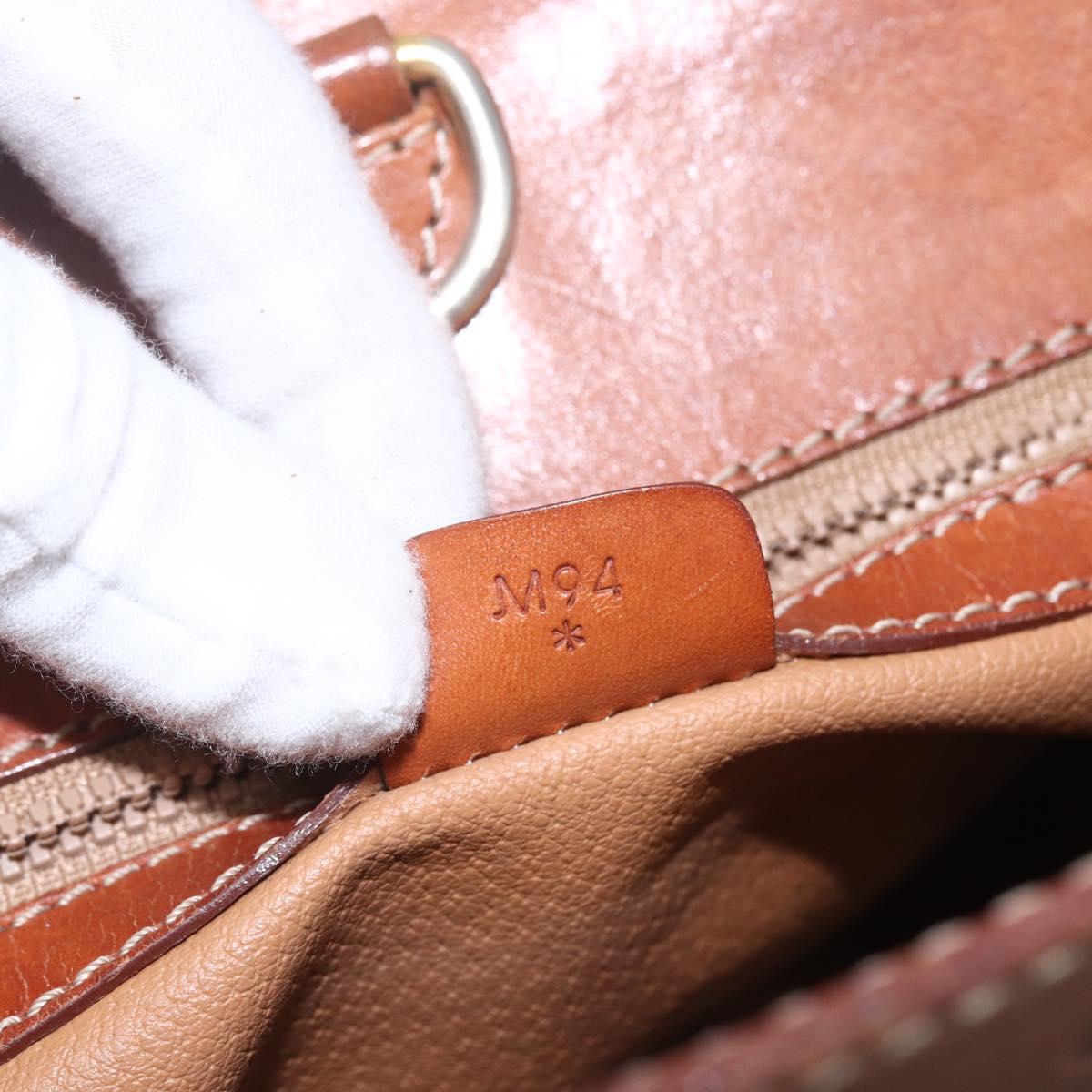 CELINE Macadam Canvas Tote Bag PVC Leather Brown Gold Auth 169401