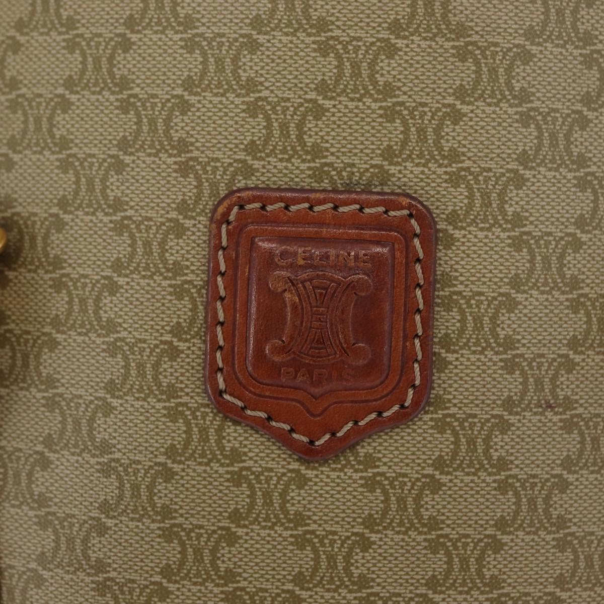 CELINE Macadam Canvas Tote Bag PVC Beige Gold Auth 169402