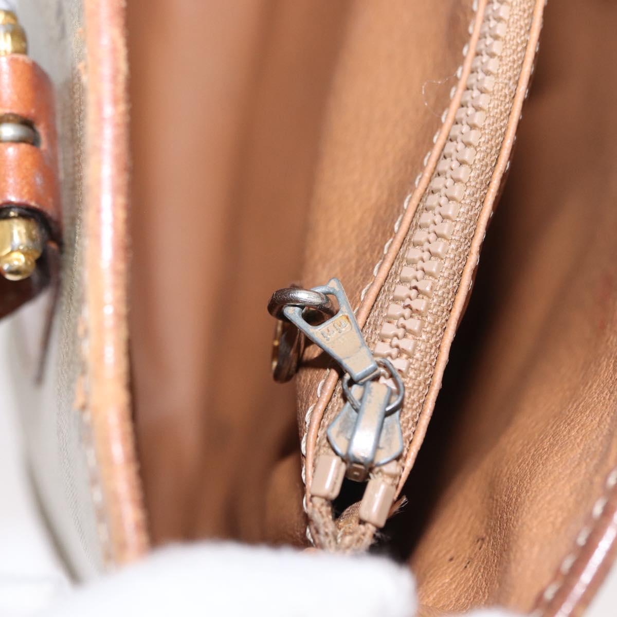 CELINE Macadam Canvas Tote Bag PVC Beige Gold Auth 169402