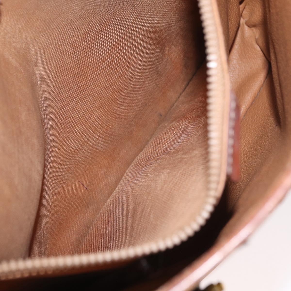 CELINE Macadam Canvas Tote Bag PVC Beige Gold Auth 169402