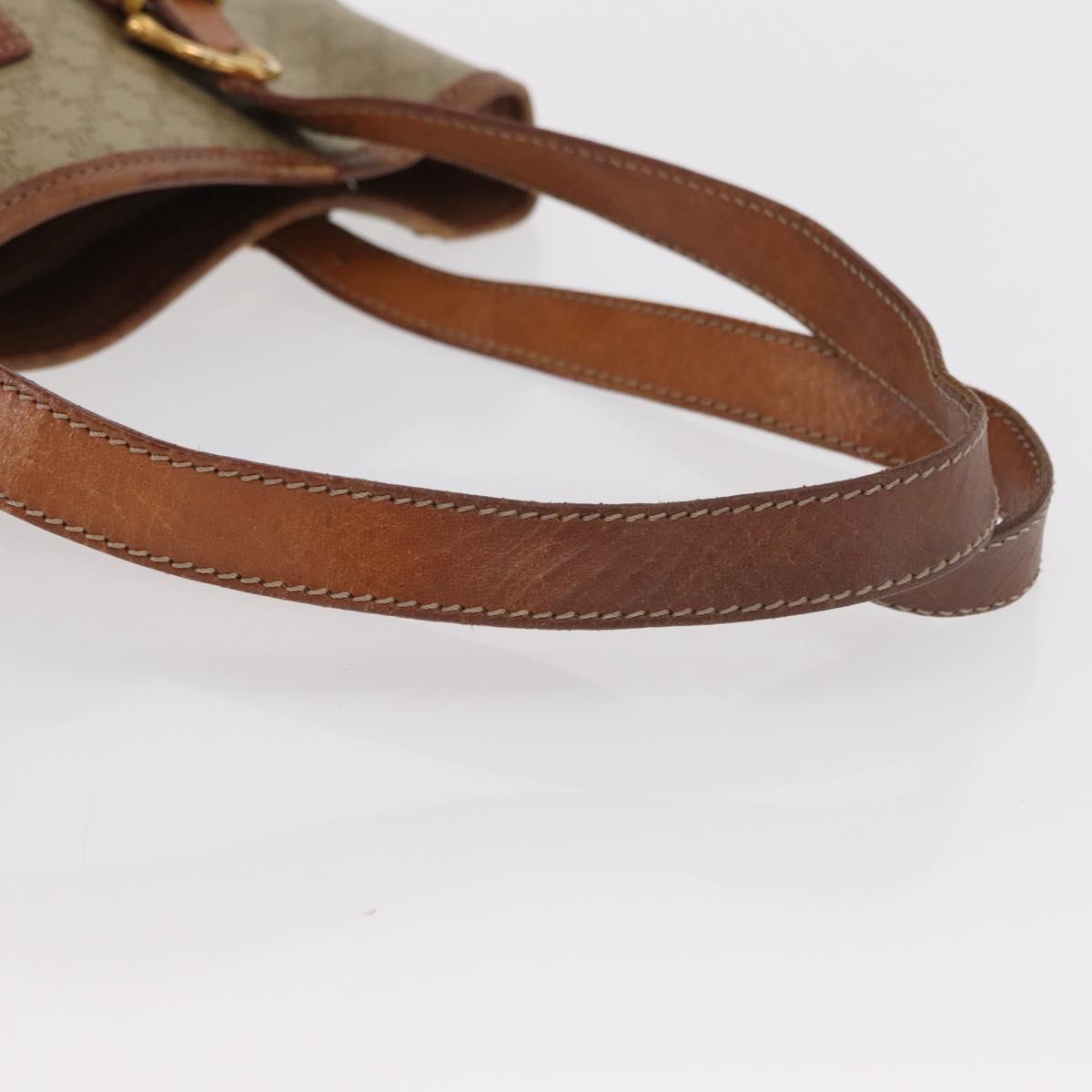 CELINE Macadam Canvas Tote Bag PVC Beige Gold Auth 169402