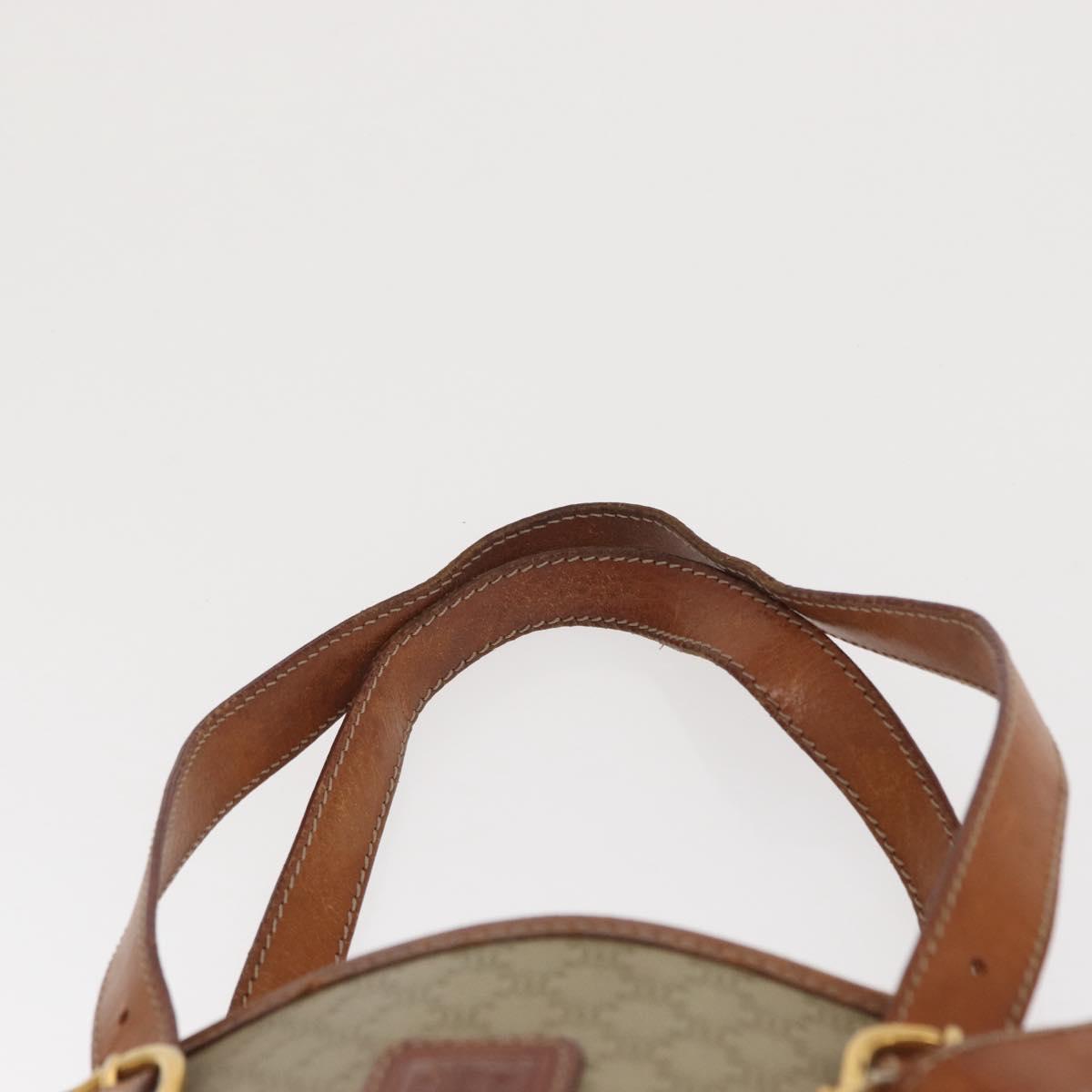 CELINE Macadam Canvas Tote Bag PVC Beige Gold Auth 169402