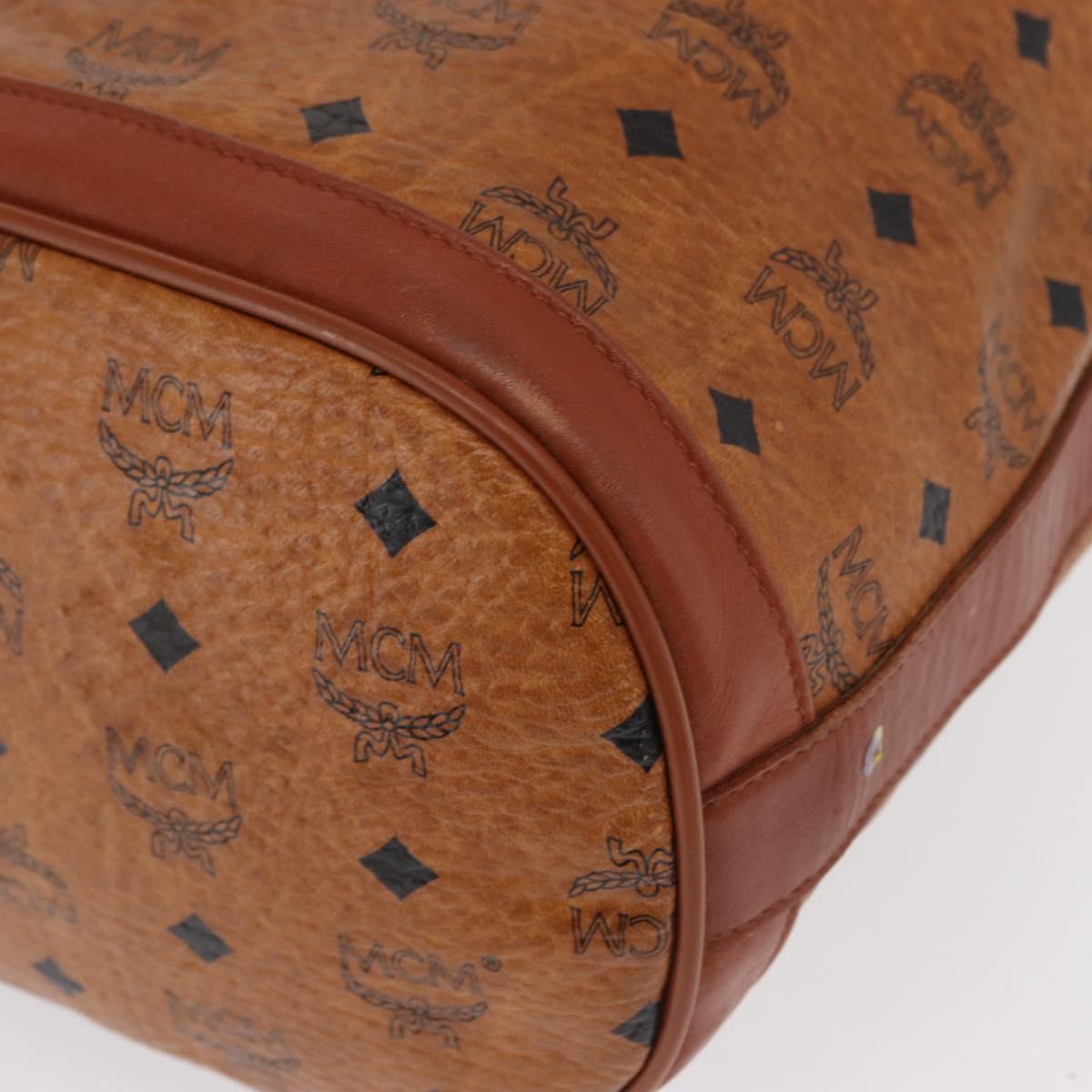MCM Vicetos Logogram Purse Shoulder Bag PVC Leather Brown Gold Auth 169403