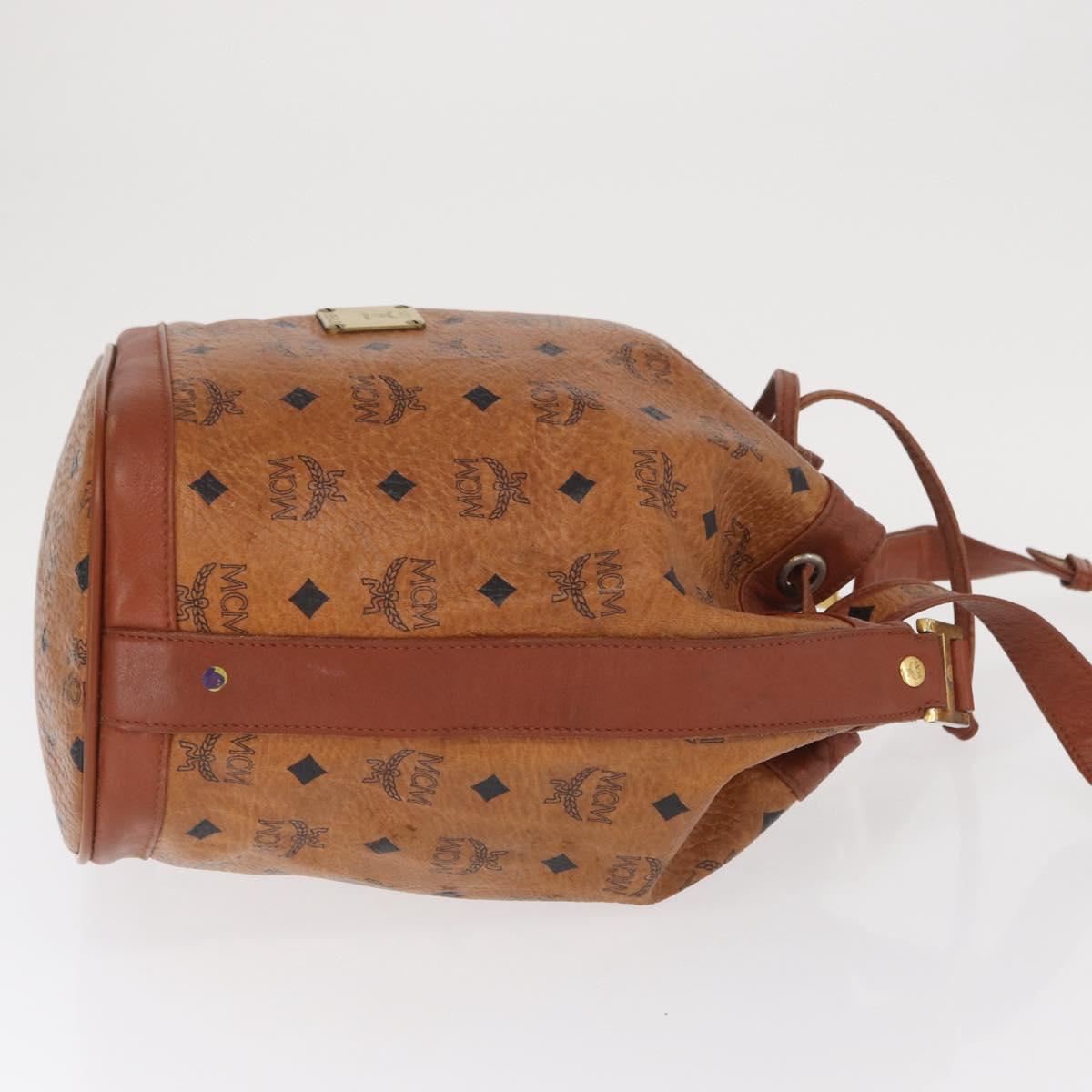 MCM Vicetos Logogram Purse Shoulder Bag PVC Leather Brown Gold Auth 169403