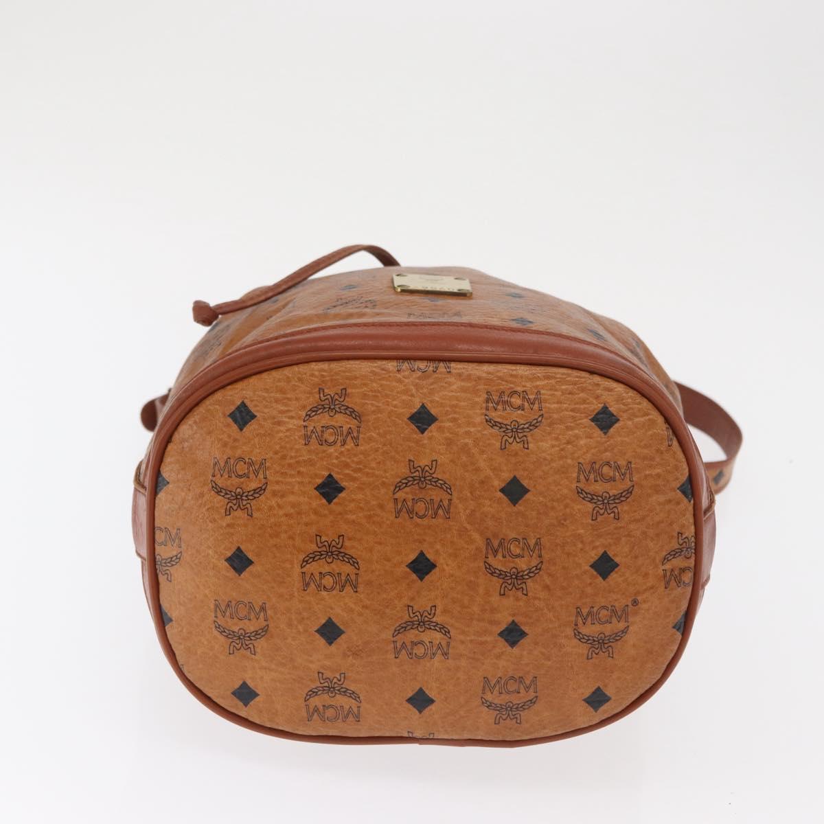 MCM Vicetos Logogram Purse Shoulder Bag PVC Leather Brown Gold Auth 169403