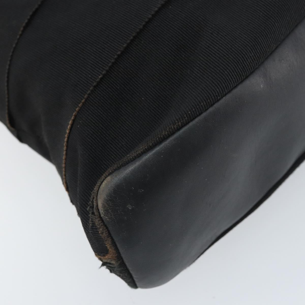 Salvatore Ferragamo Tote Bag Canvas Black Gold Auth 169405