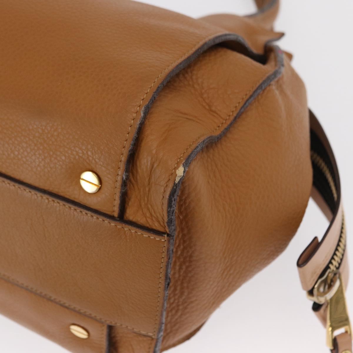 Chloe Hand Bag Leather Brown Gold Auth 169414