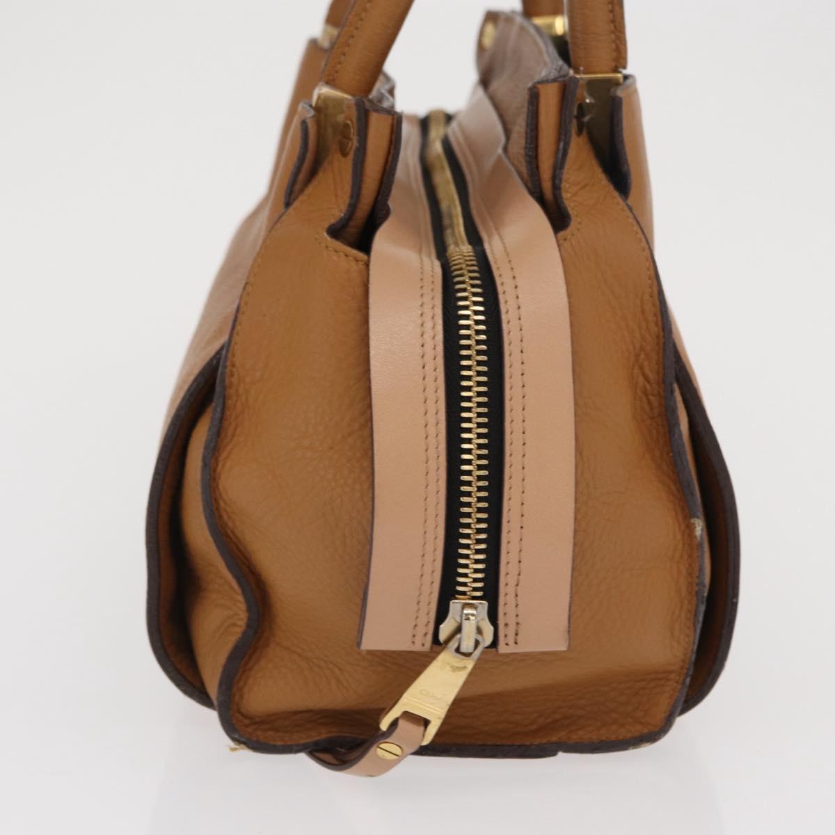 Chloe Hand Bag Leather Brown Gold Auth 169414