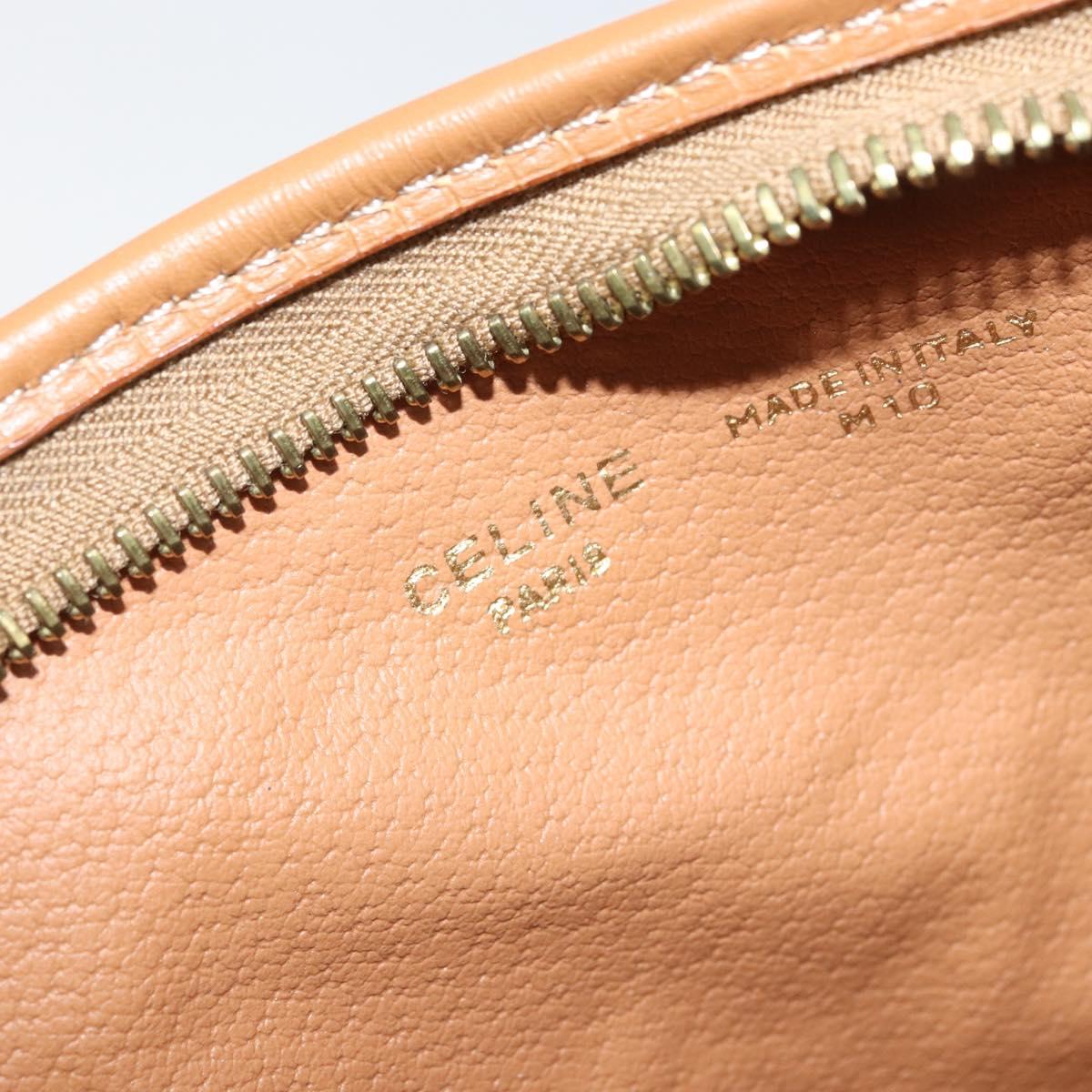 CELINE Macadam Canvas Clutch Bag PVC Beige Gold Auth 169416