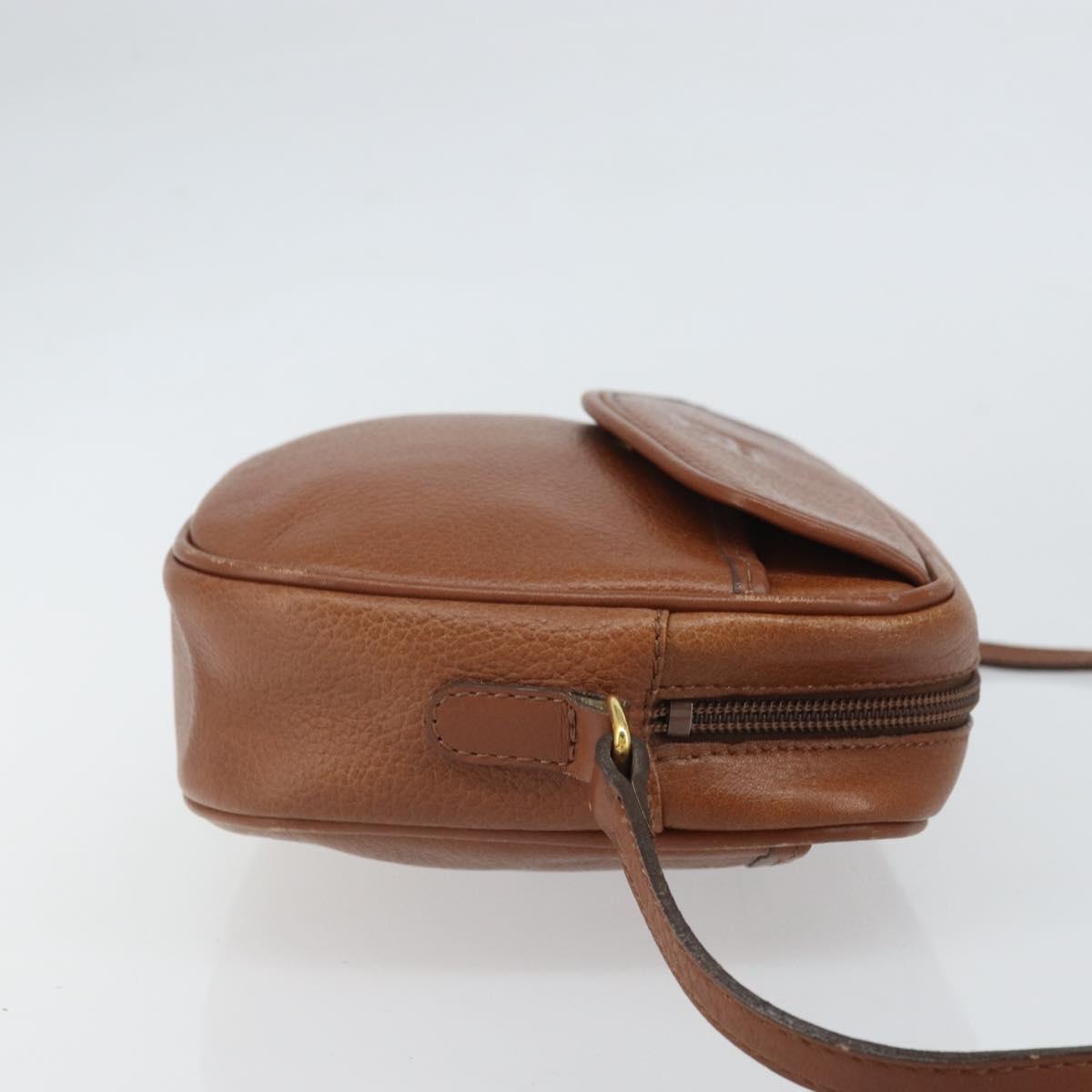 Burberrys Shoulder Bag Leather Brown Gold Auth 169417