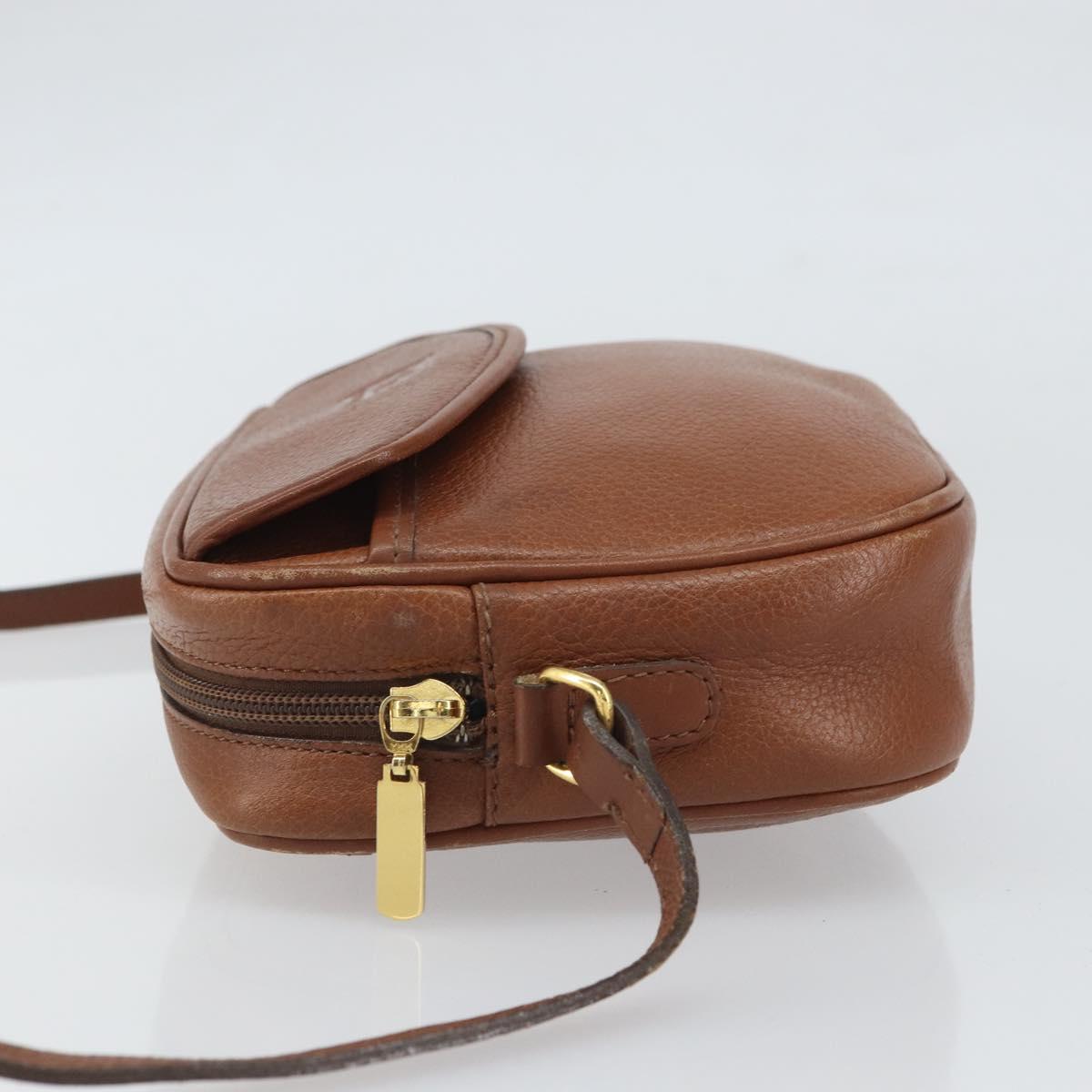 Burberrys Shoulder Bag Leather Brown Gold Auth 169417